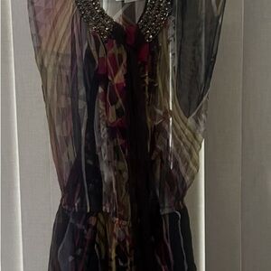 Vintage Alberto Makali Sheer Mini Dress  2 pc